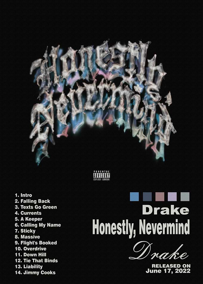 Drake Honestly, Nevermind Album Poster