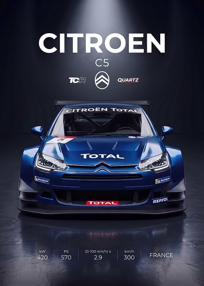 Citroen C5 TCR Racing Car Poster