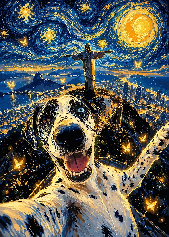 Dalmatian Selfie at Christ the Redeemer