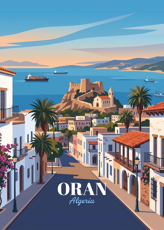 Oran Algeria Travel Poster