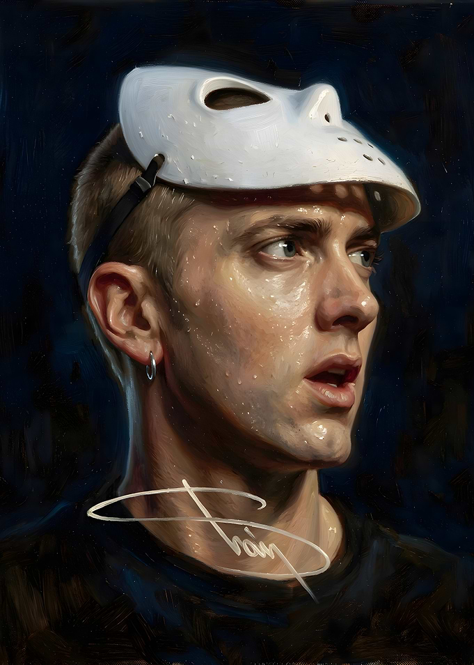 Eminem Portrait with Hockey Mask