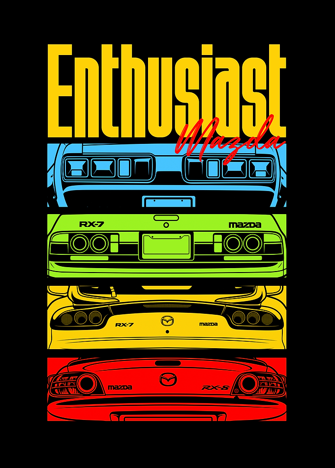 Mazda RX Series Enthusiast Car Poster