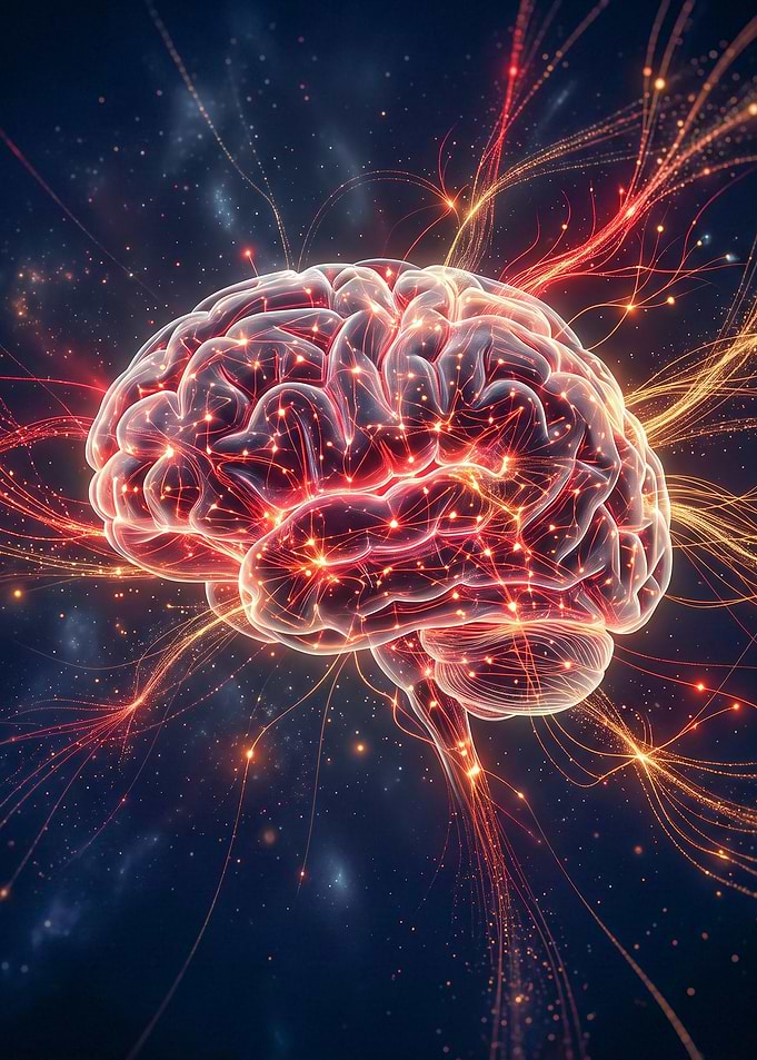 Glowing Neural Network Human Brain
