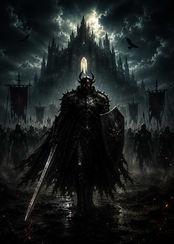Dark Knight Leading Undead Army