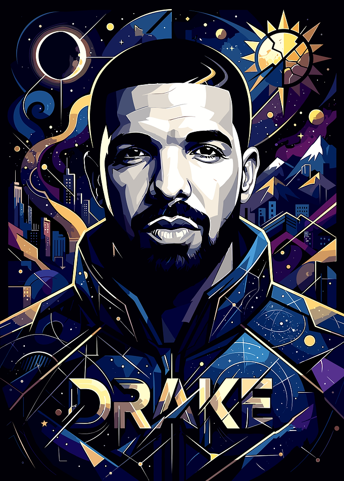 Drake Cosmic Portrait Art