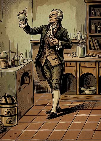 Vintage Chemist Lab Sketch Art
