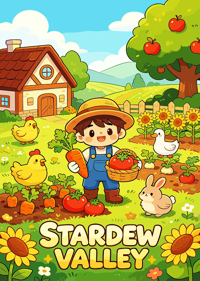 Stardew Valley Farming Illustration