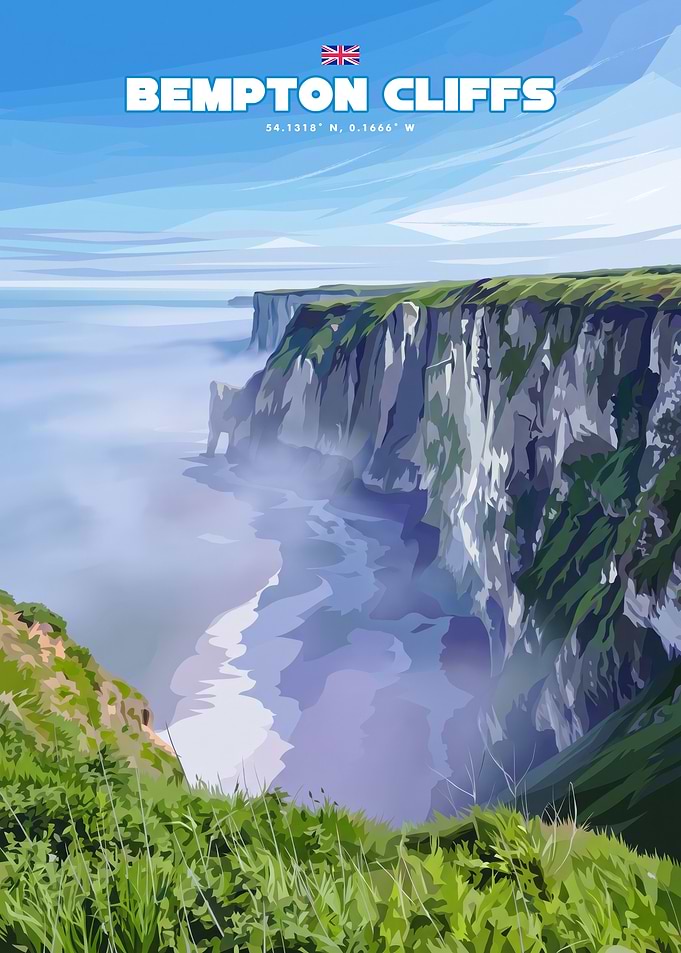 Bempton Cliffs Travel Poster