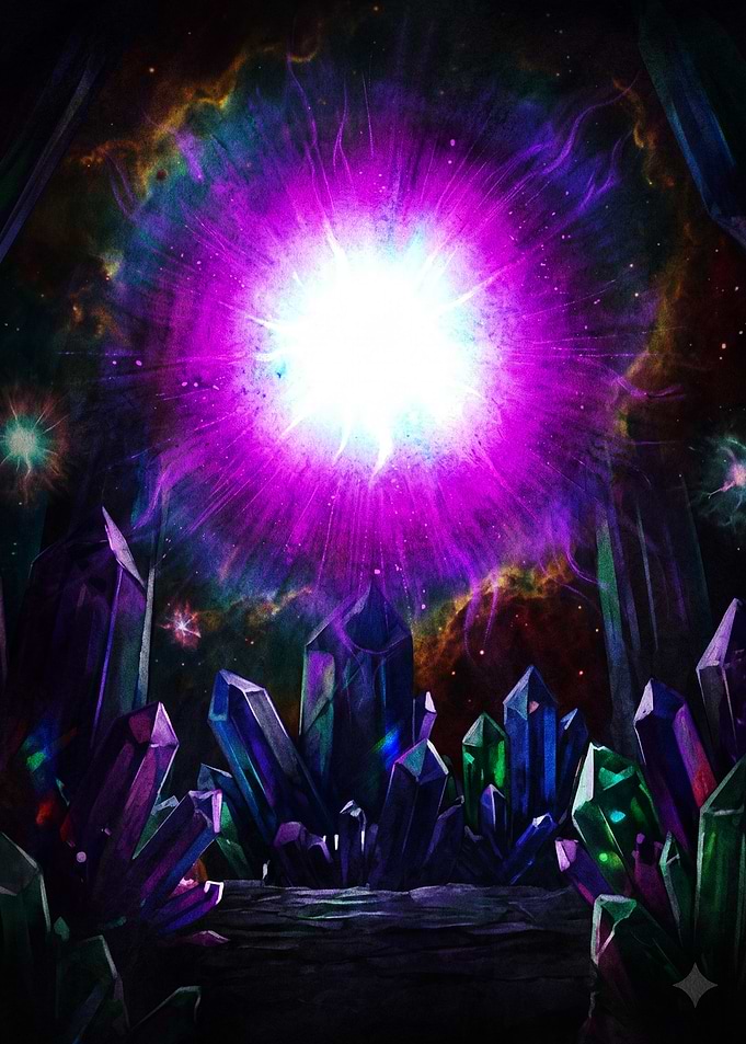 Glowing Purple Crystal Cave Explosion