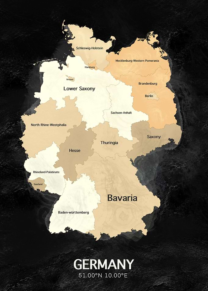 Stylized Map of Germany