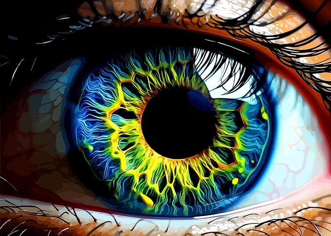 Vibrant Macro Human Eye Illustration