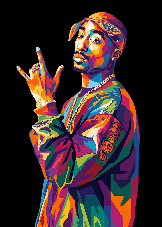 Colorful Pop Art Tupac Shakur Portrait