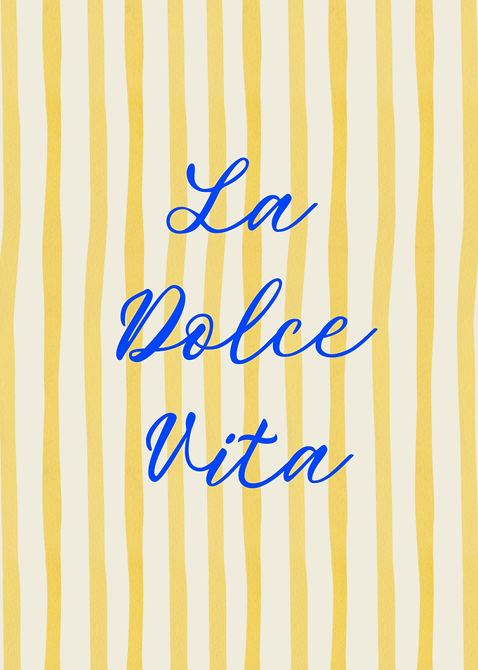 La Dolce Vita Yellow Striped Poster