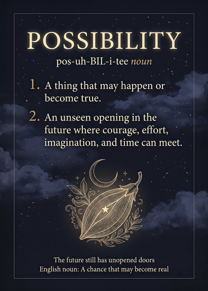 Inspirational Possibility Definition Poster