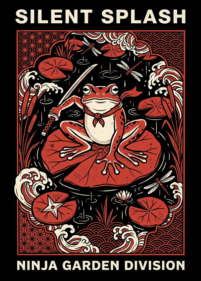 Silent Splash Ninja Frog Illustration