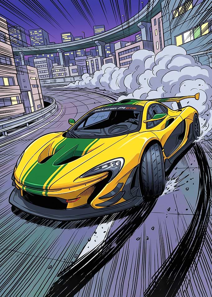 McLaren P1 GTR Drifting in City