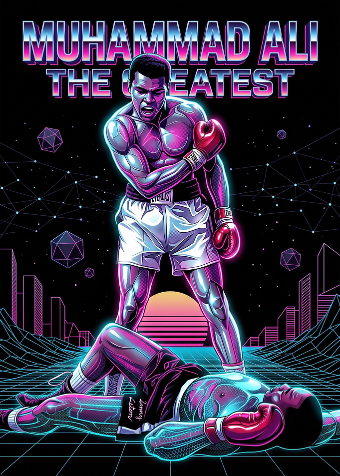 Muhammad Ali Synthwave Boxing Poster