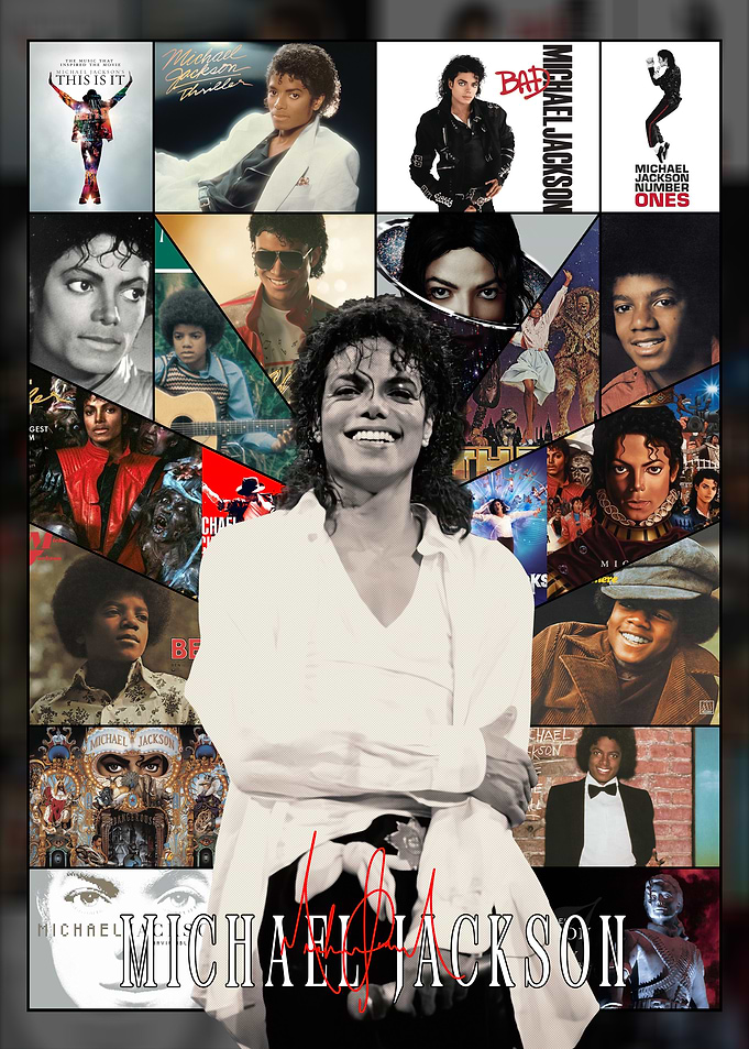 Michael Jackson Career Photo Collage Poster