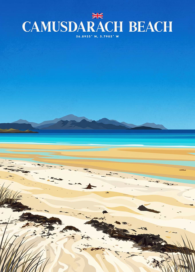 Camusdarach Beach Scotland Travel Poster
