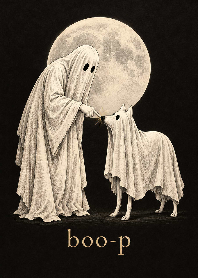 Ghost Booping a Ghost Dog