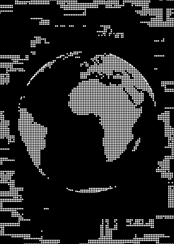 Dotted Globe Digital Map Art