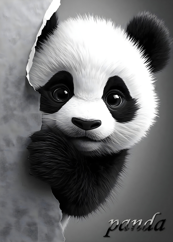 Cute Baby Panda Peeking Out
