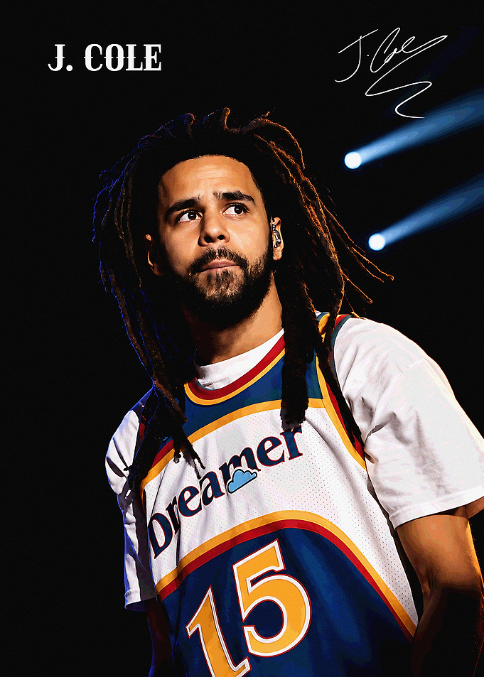 J. Cole Dreamer Basketball Jersey Portrait