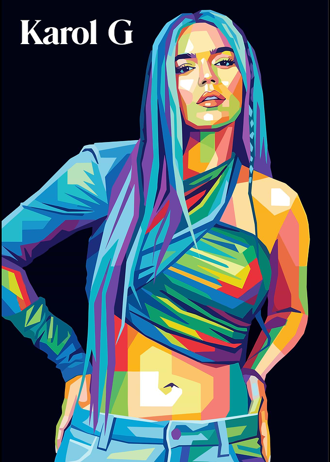 Karol G Pop Art Portrait