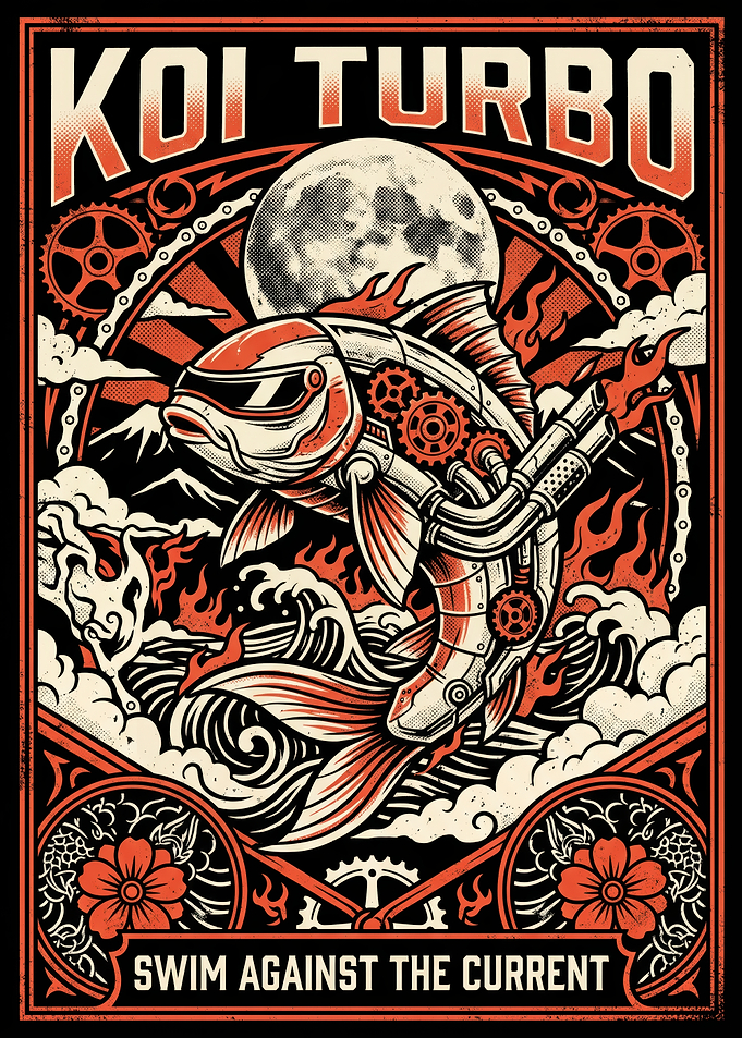 Koi Turbo Mechanical Fish Poster