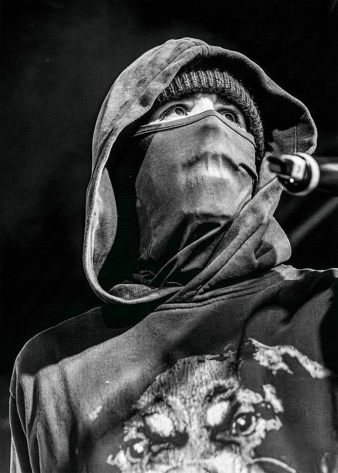 Rapper in Balaclava and Hoodie
