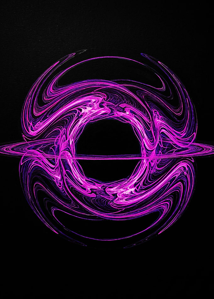 Glowing Purple Fractal Energy Ring