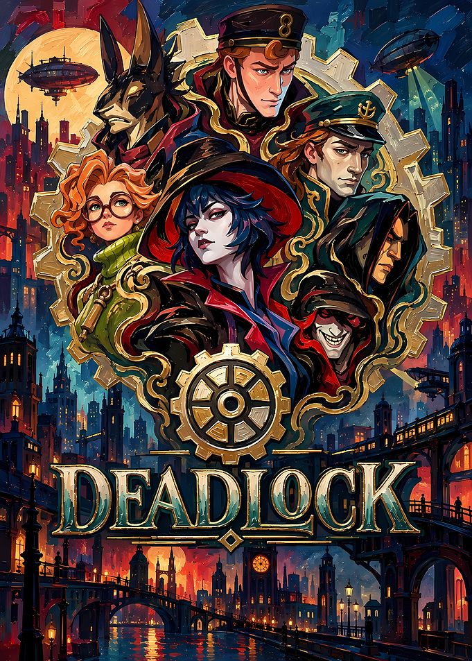 Deadlock Steampunk Character Ensemble Poster