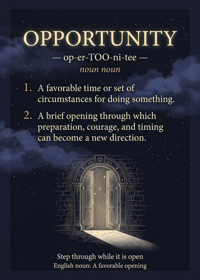 Inspirational Opportunity Definition Poster