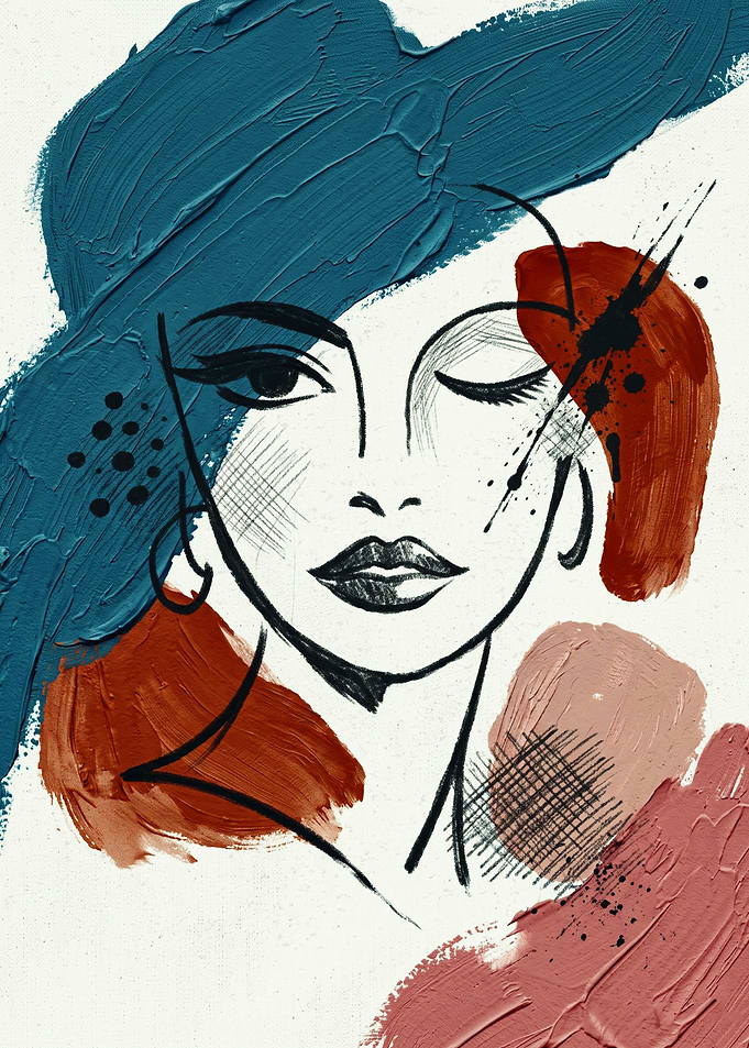 Abstract Woman Face Fashion Art Print