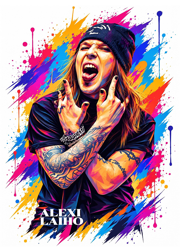 Alexi Laiho Colorful Pop Art Portrait