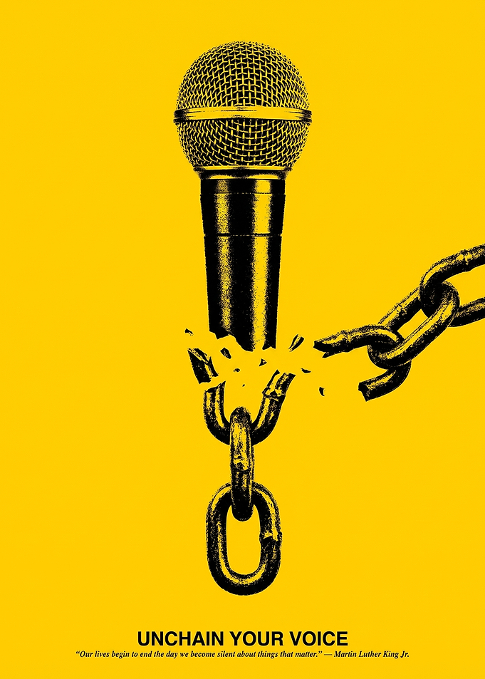 Unchain Your Voice Inspirational Poster