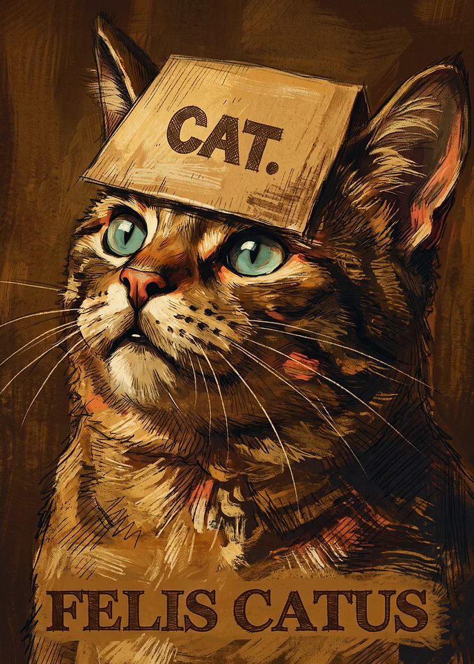 Cat Sign Cats Funny Pet Art Print