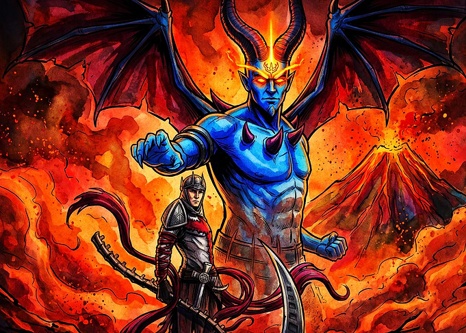 Demon Knight Fantasy Dark Art Poste