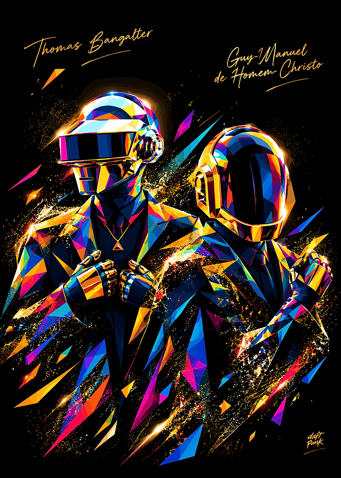 Daft Punk Geometric Portrait Art