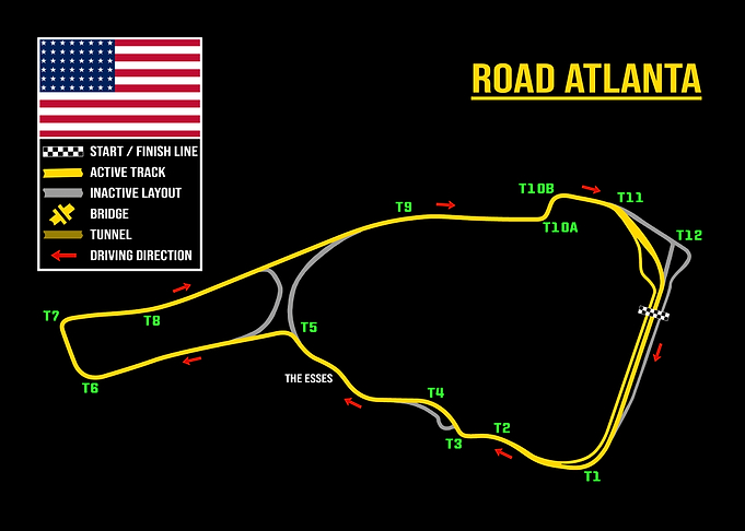 Road Atlanta Race Track Map