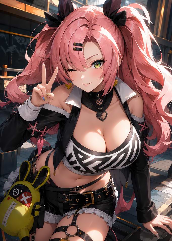 Anime Girl with Pink Hair