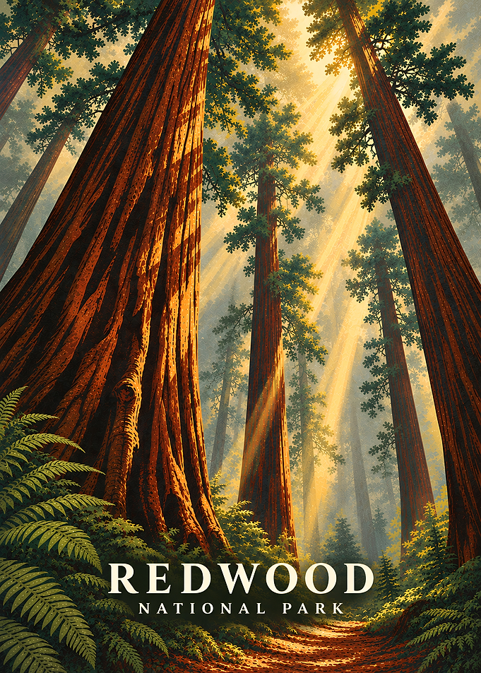 Redwood National Park Vintage Poster