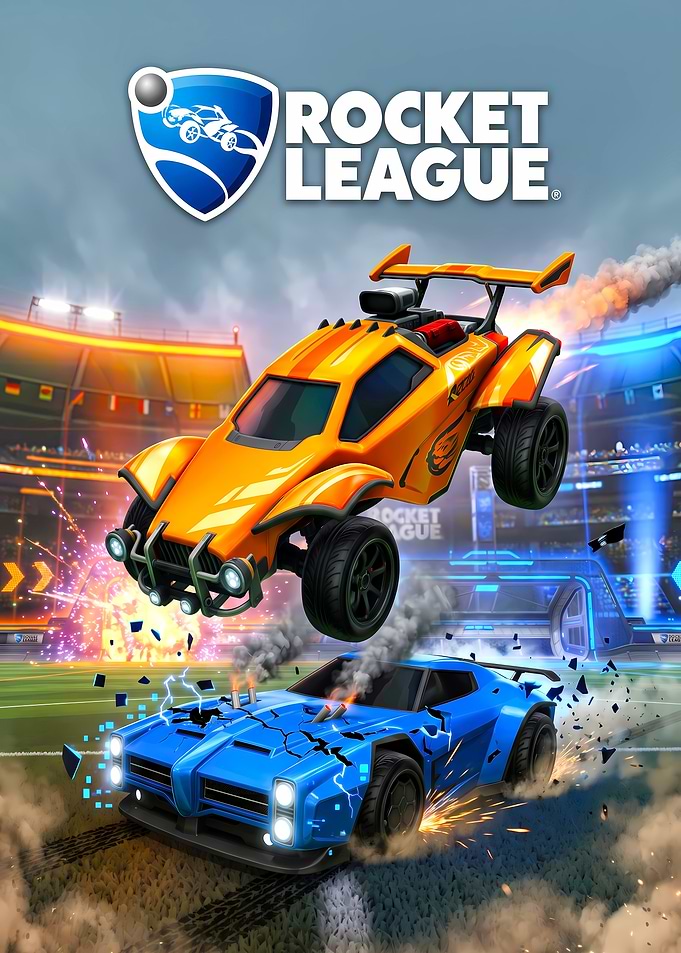 Rocket League Action Gameplay Poster