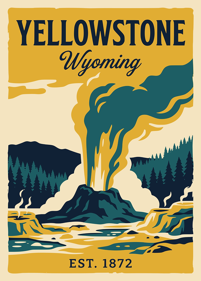 Yellowstone National Park Vintage Poster