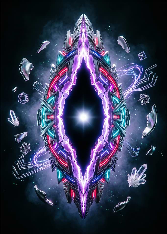 Futuristic Cybernetic Energy Portal