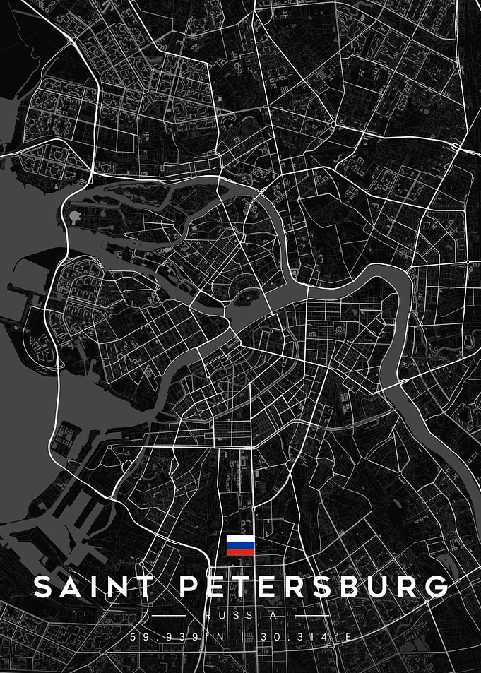 Saint Petersburg City Map Poster