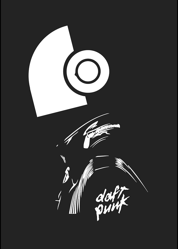 Daft Punk Minimalist Helmet Graphic