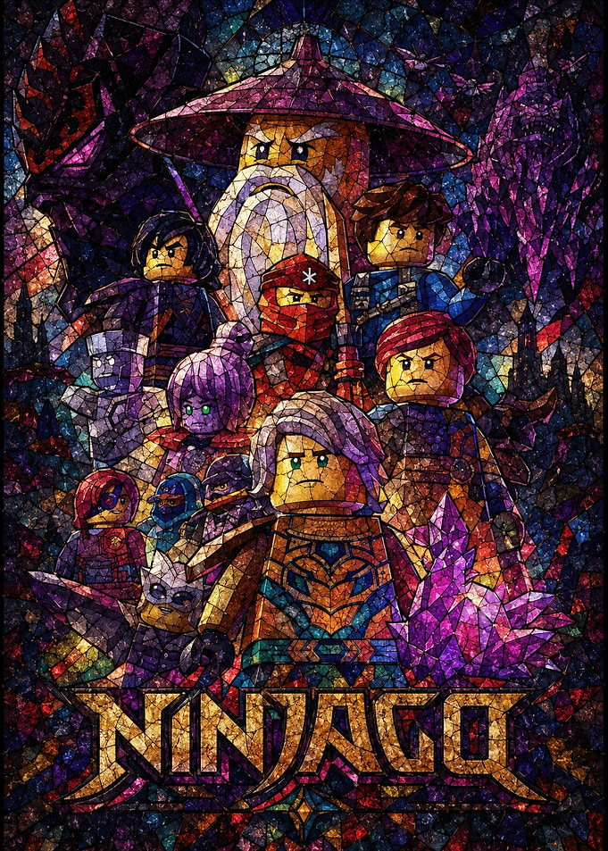 Lego Ninjago Stained Glass Poster