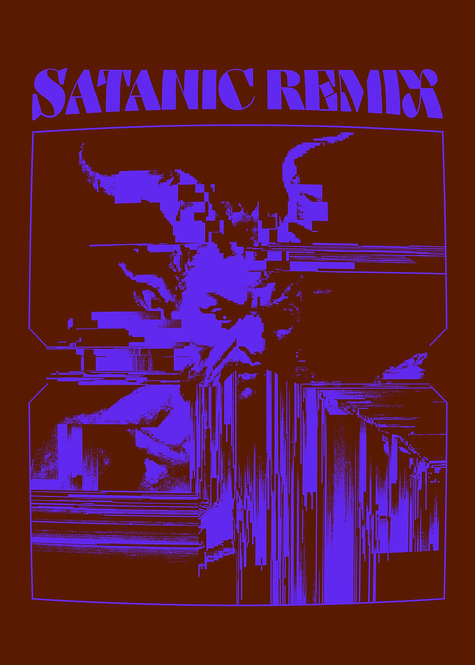 Satanic Remix Glitch Art Poster