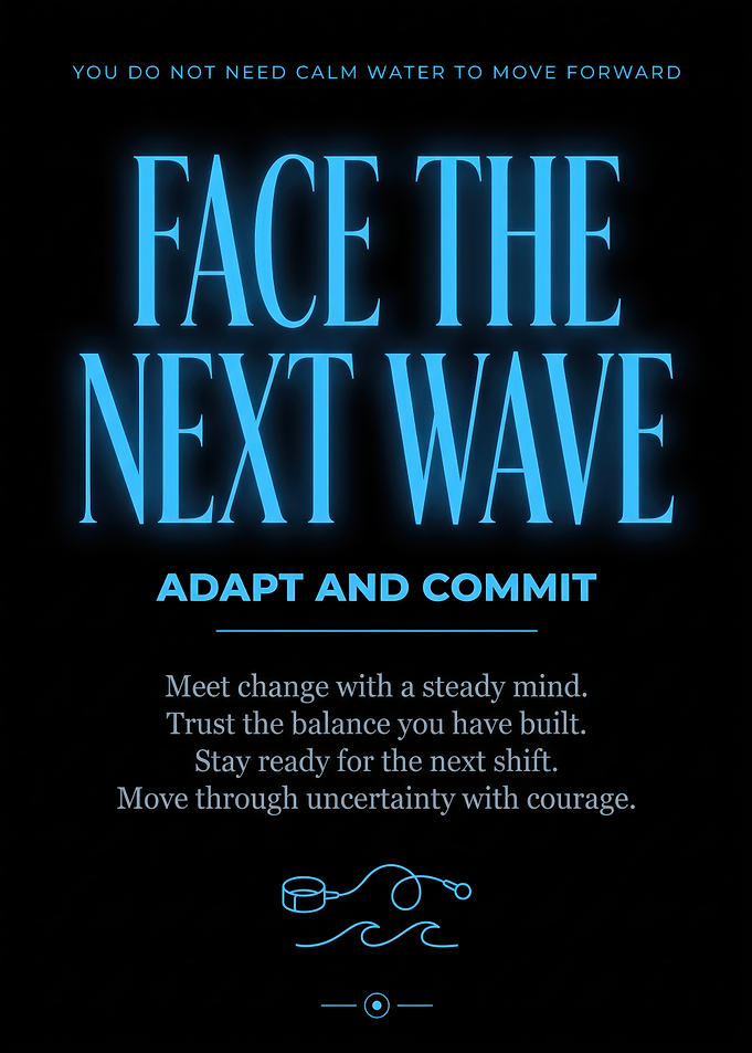 Inspirational Quote Poster Face The Wave